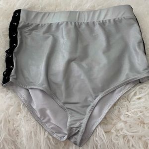 Forever 21 Rave Shorts Silver Metallic